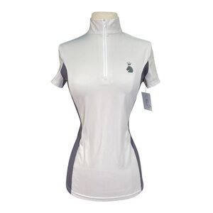 HR Farm Quick Dry Short Sleeve Shirt in White/Grey